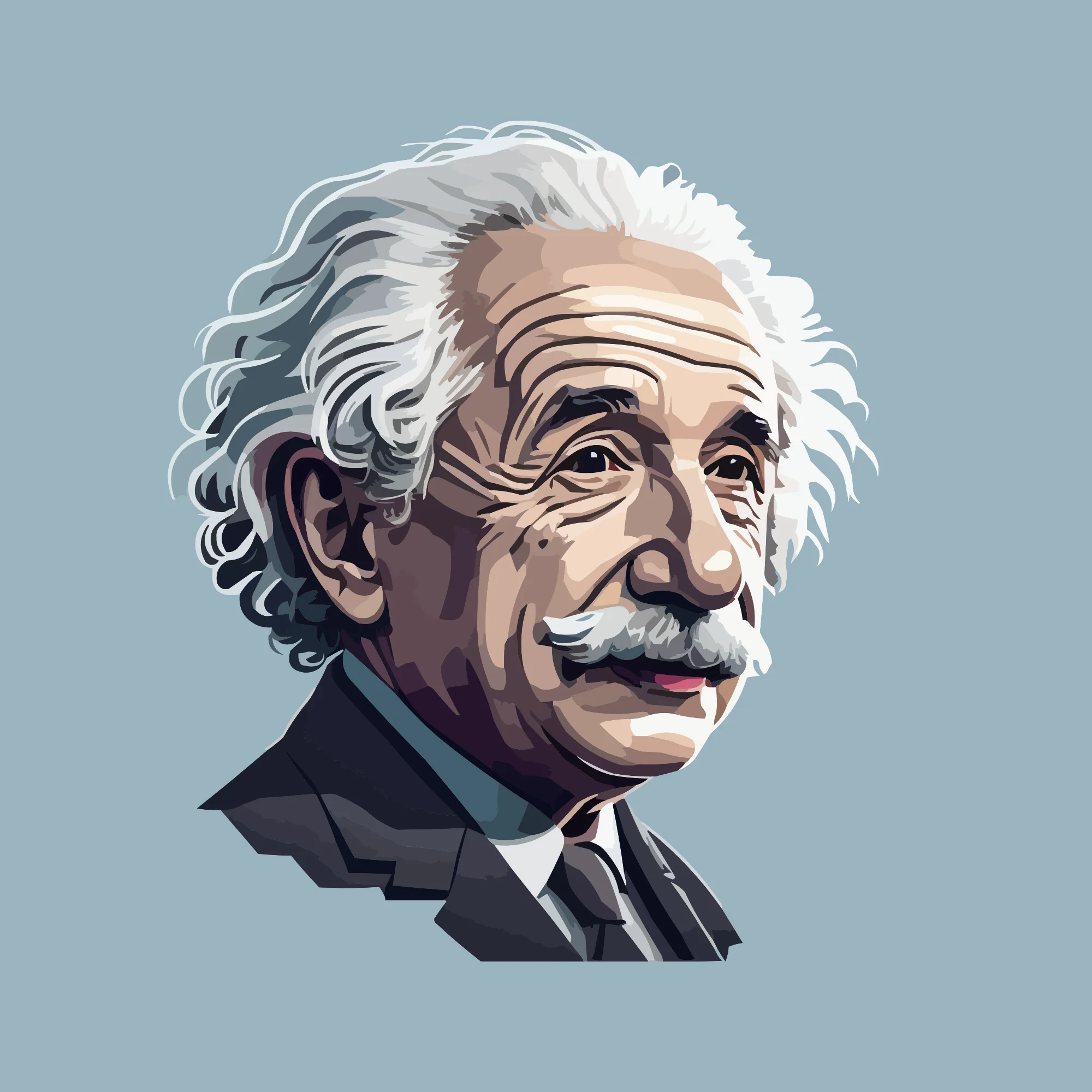 Black and white style portrait photo representing Albert Einstein, theoretical physicist