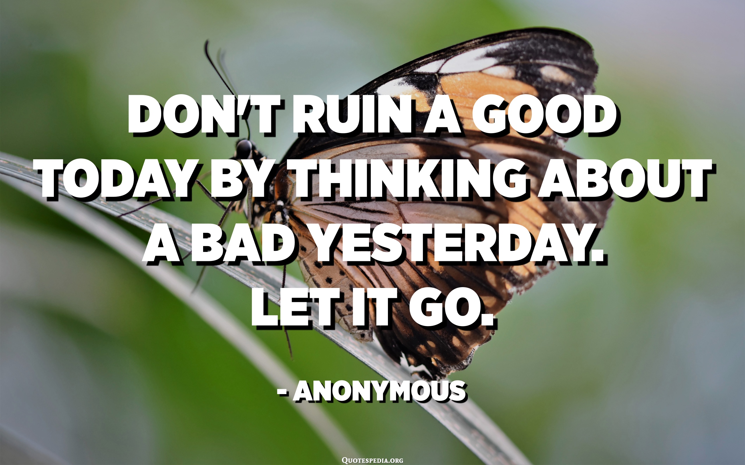 Don't Ruin A Good Today By Thinking About A Bad Yesterday. Let It Go ...