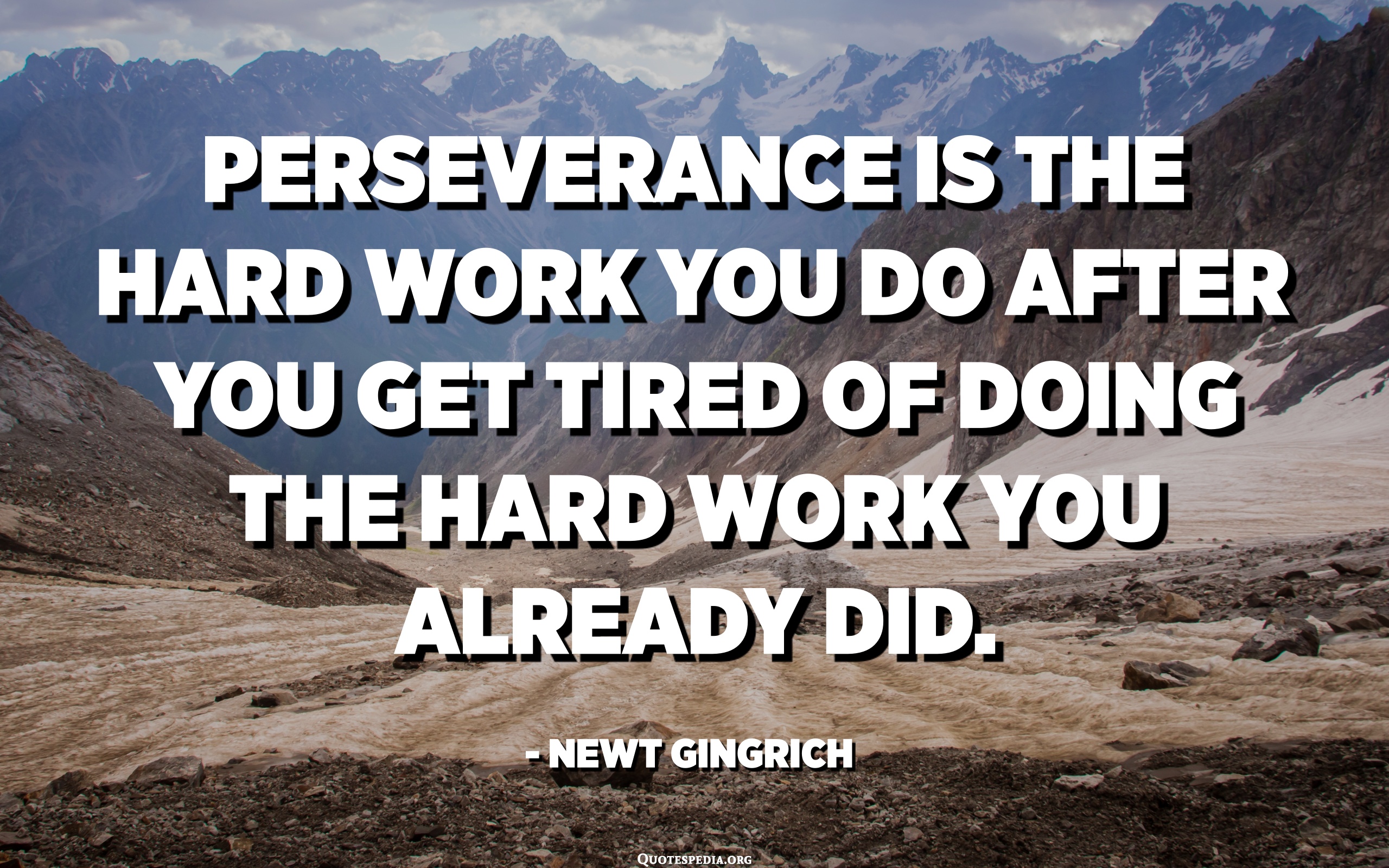 Perseverance Is The Hard Work You Do After You Get Tired Of Doing The ...